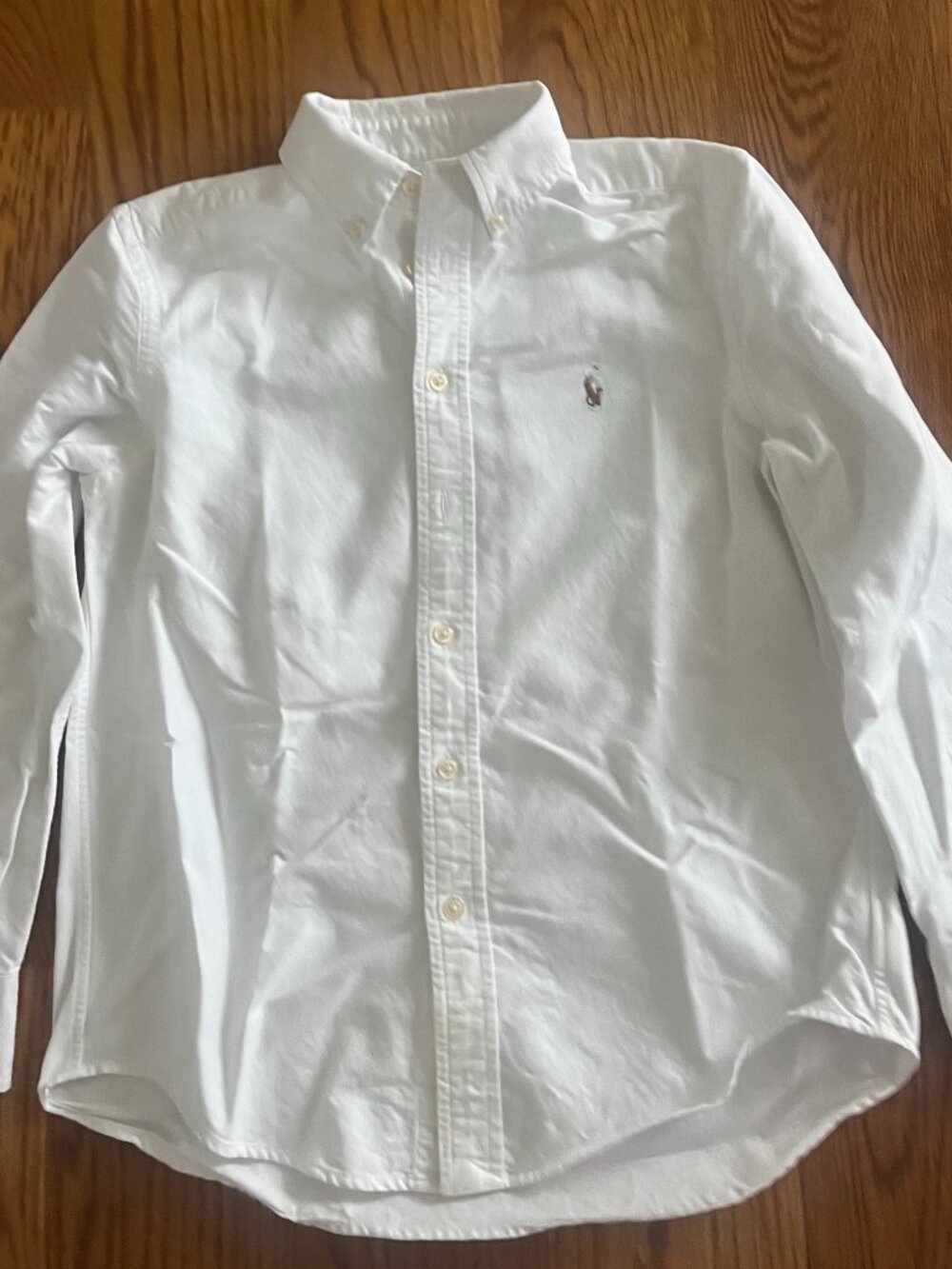 Polo Ralph Lauren White Oxford Button Down Shirt Boys Size M 10-12